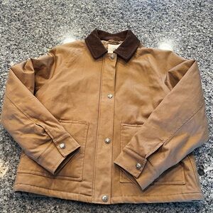 Women’s Brown Barn Jacket with Corduroy Collar